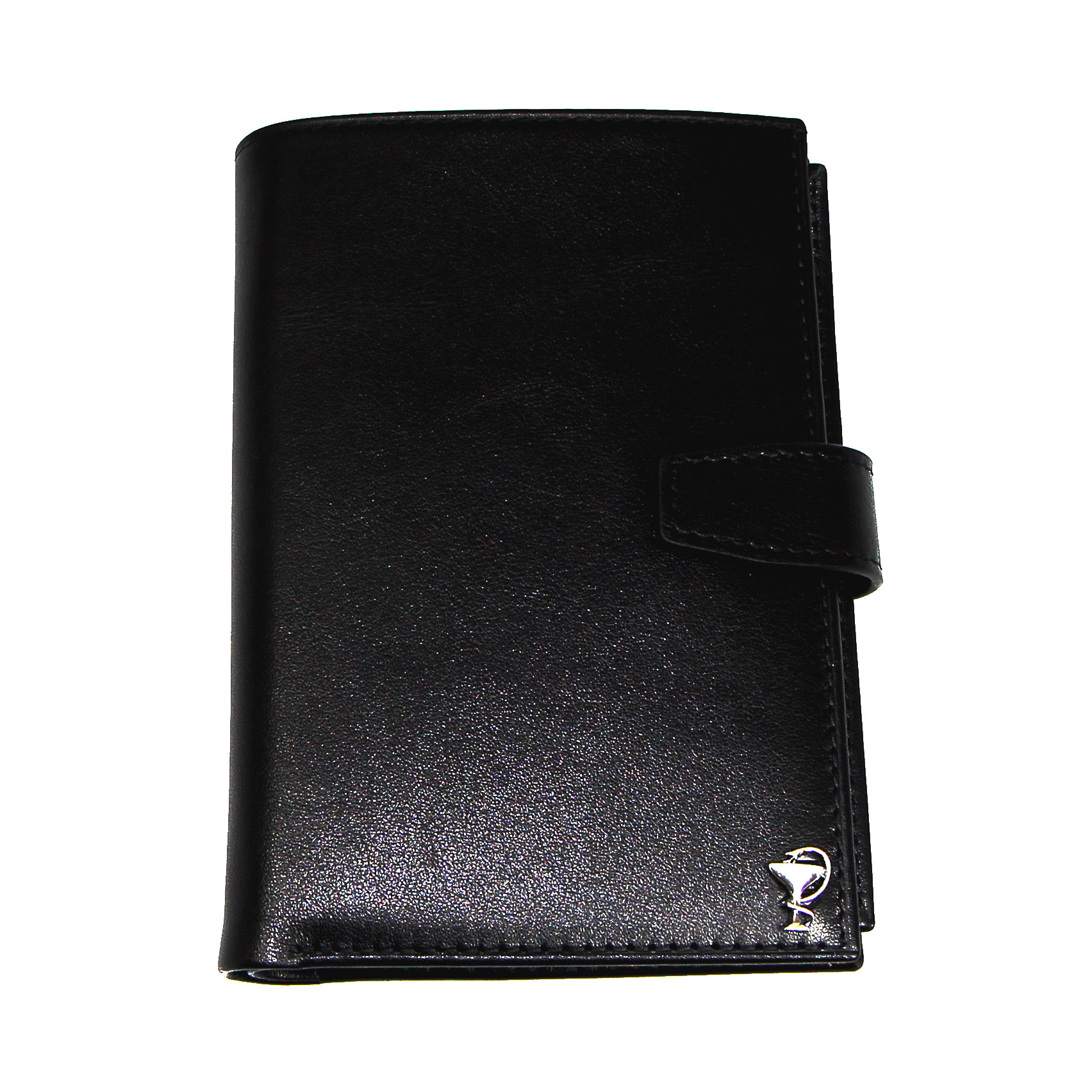 Черное кожаное портмоне с отделением для паспорта и автодокументов для врачей SOLTAN 256 21 01Фото 25040-01.jpg