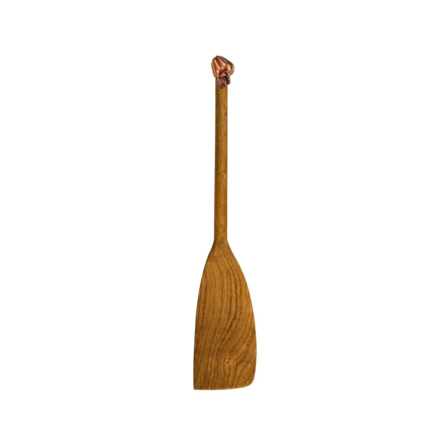 Широкая деревянная лопатка Перец с медной накладкой 