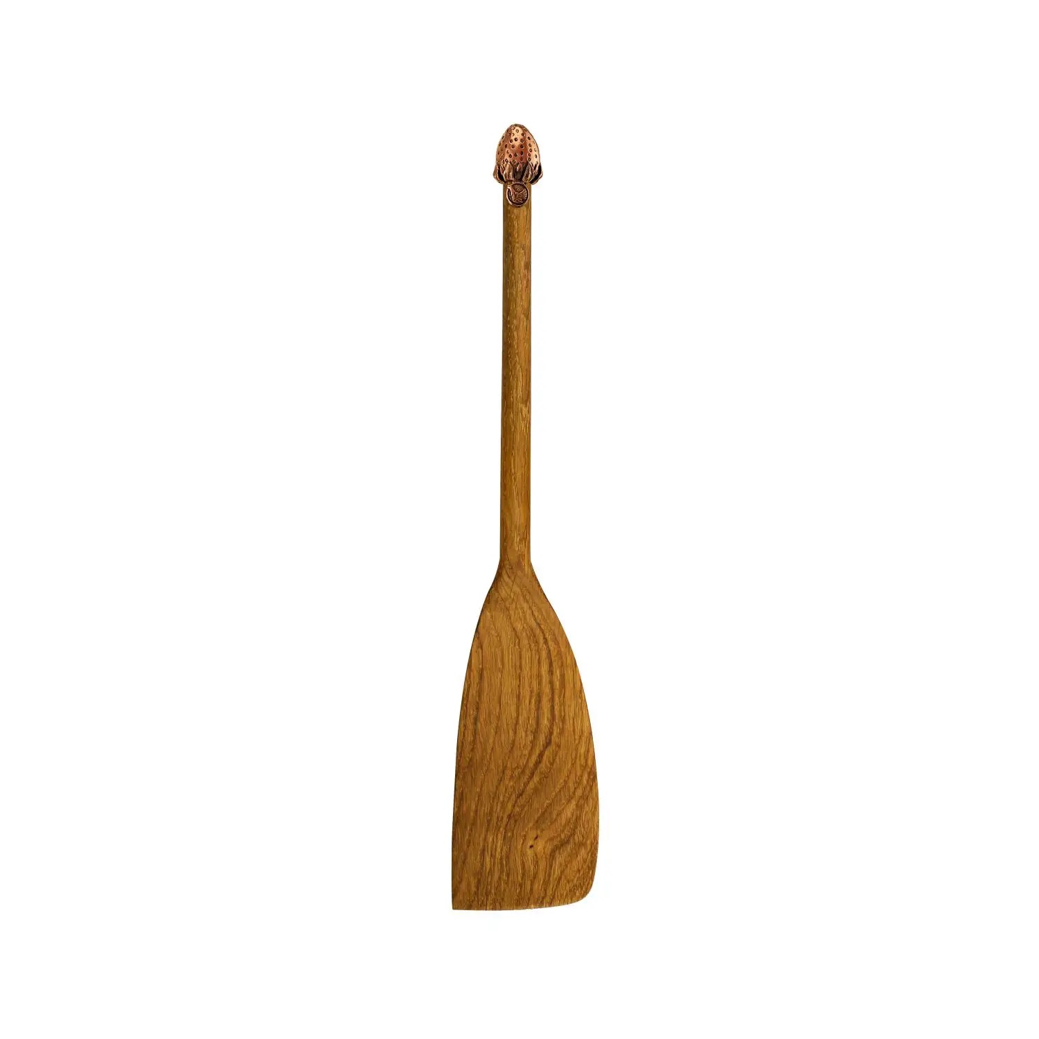 Широкая деревянная лопатка Клубника с медной накладкой 