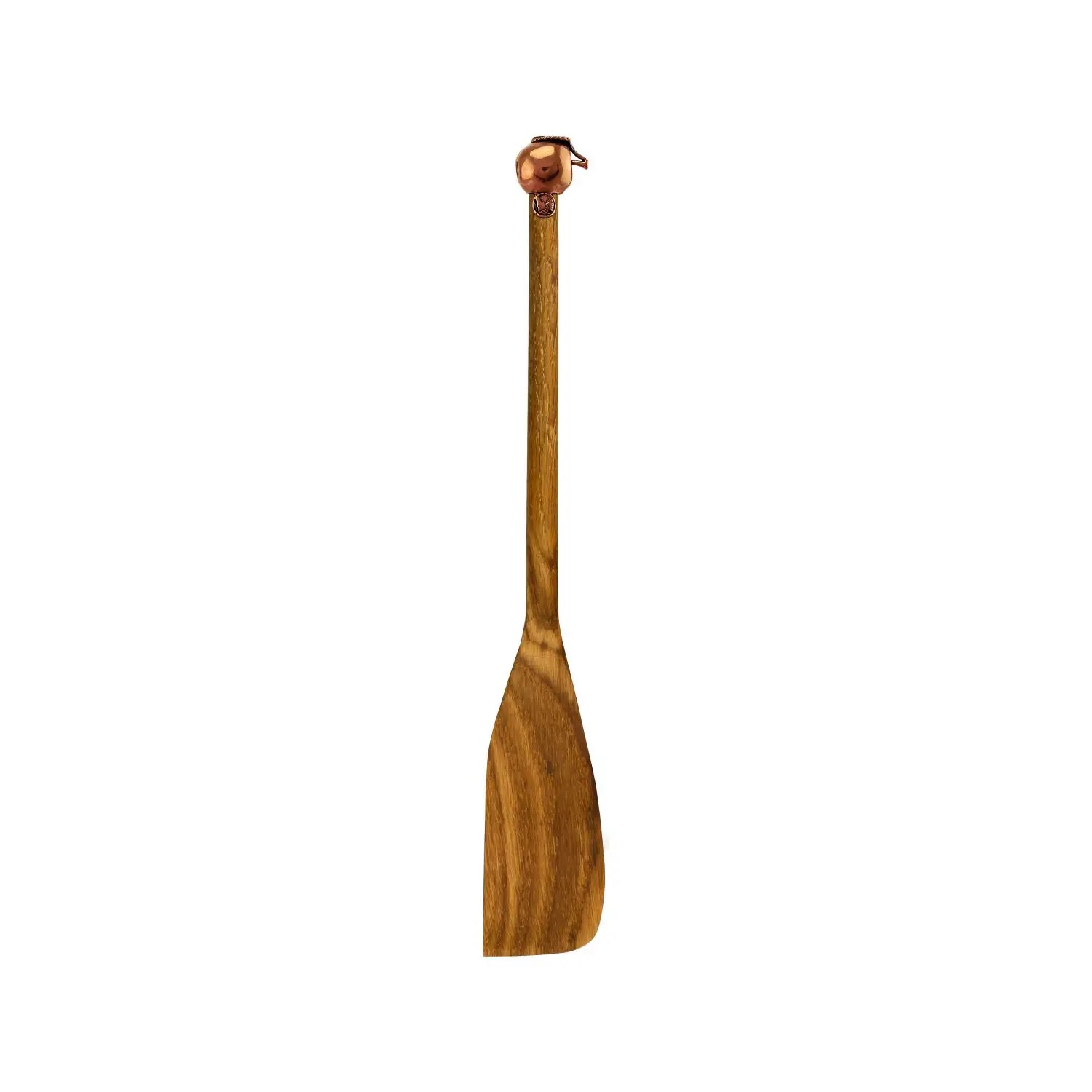 Узкая деревянная лопатка Яблоко с медной накладкой 