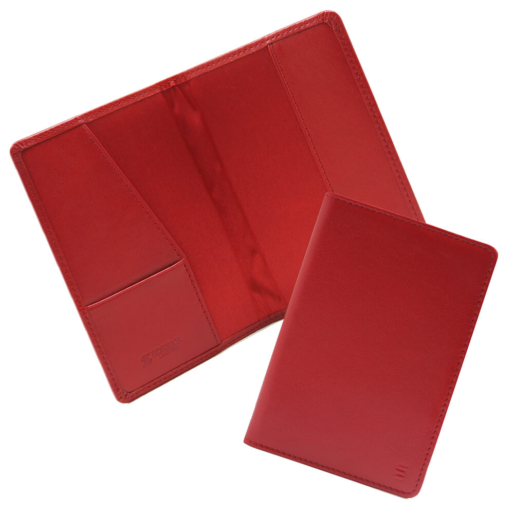 Красная кожаная обложка для паспорта SOLTAN 011 23 05 