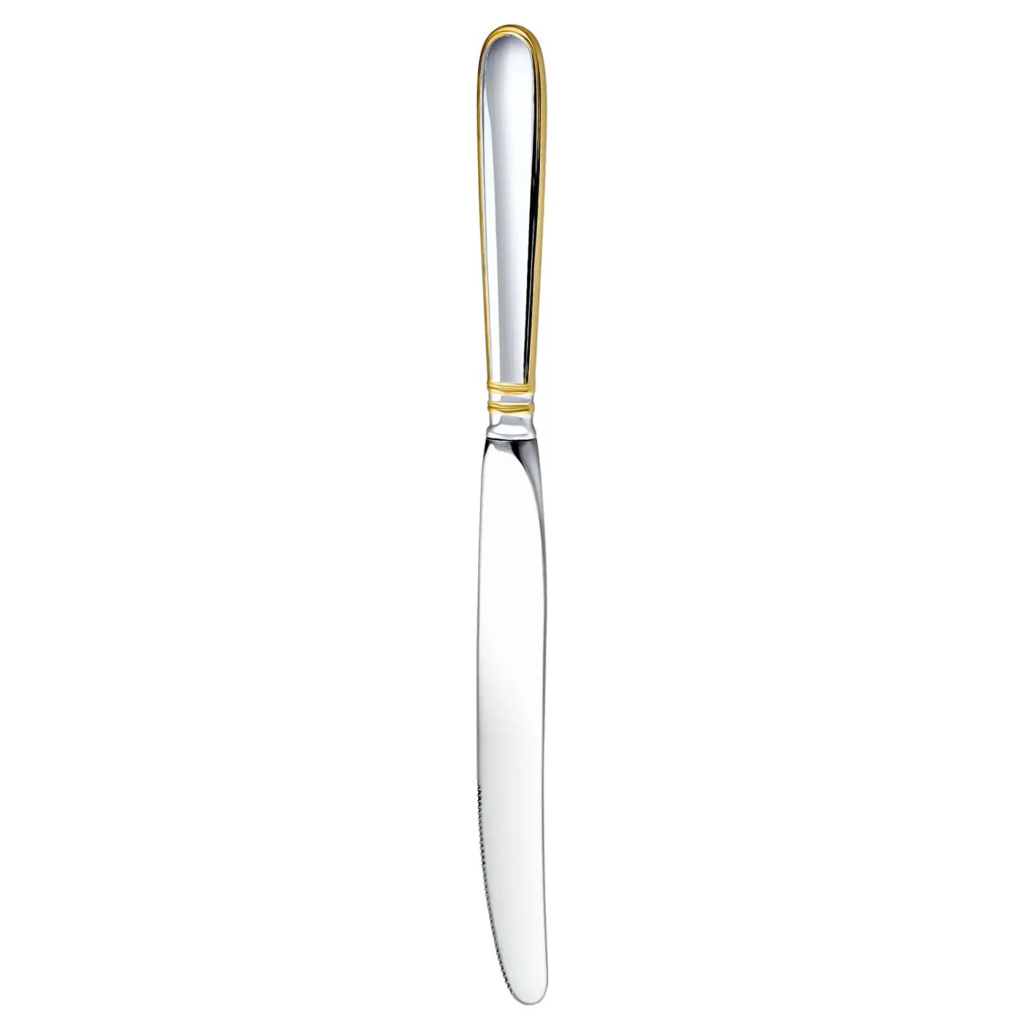 Посеребренный столовый нож Капелька с позолотой
