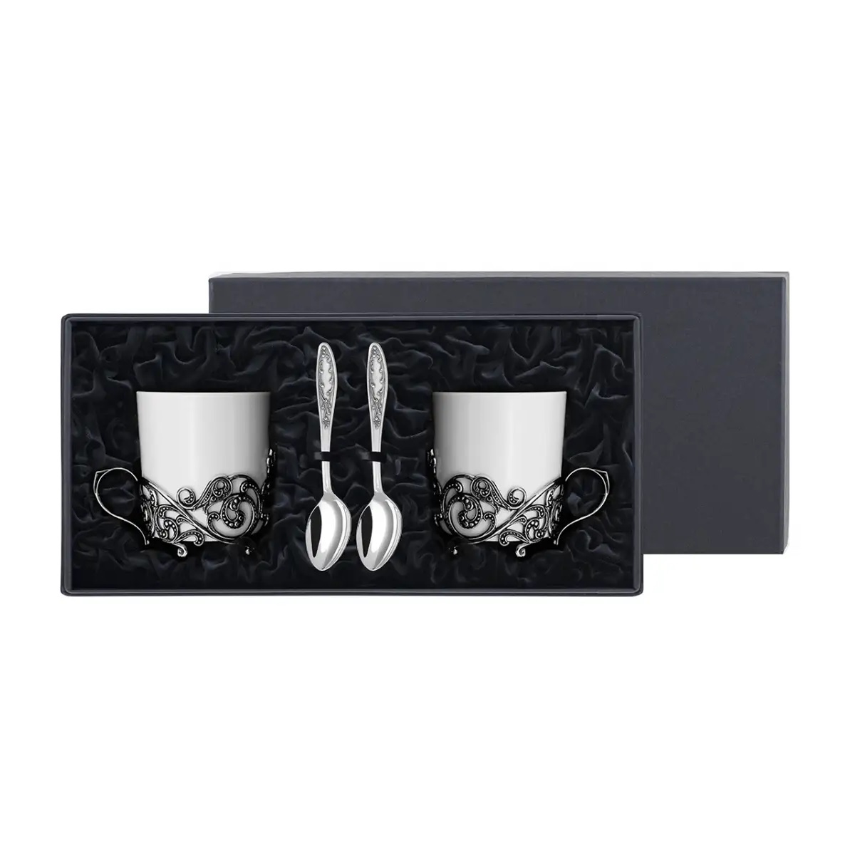Посеребренный чайный набор Витая с чернениемФото 25918-01.jpg
