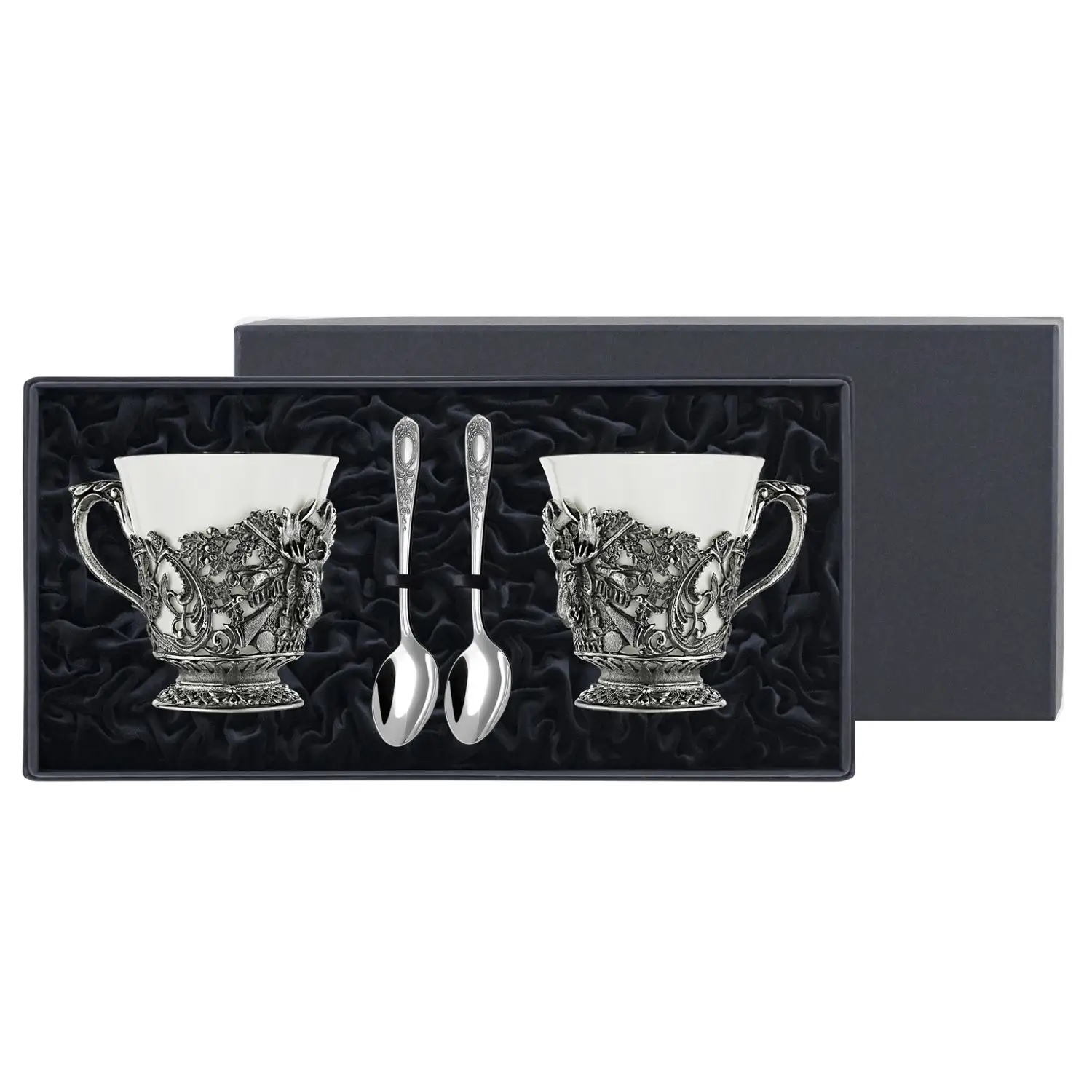 Посеребренный чайный набор Лось с чернениемФото 25922-01.jpg