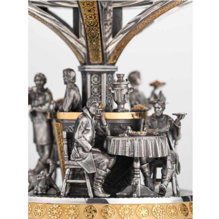Серебряная ваза Чаепитие в трактире
