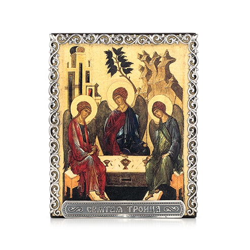 Серебряная икона Троица