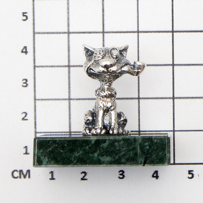 Серебряная статуэтка Кот с трубкойФото 26215-03.jpg