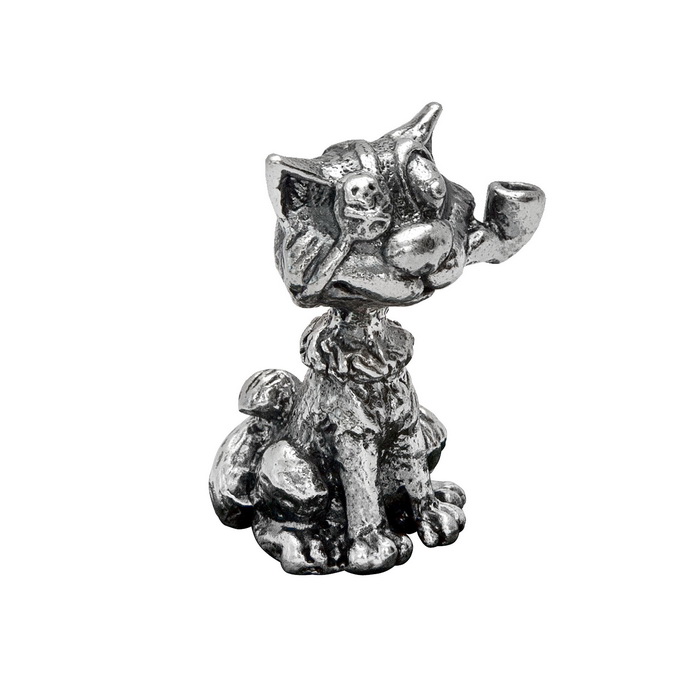 Серебряная статуэтка Кот с трубкой