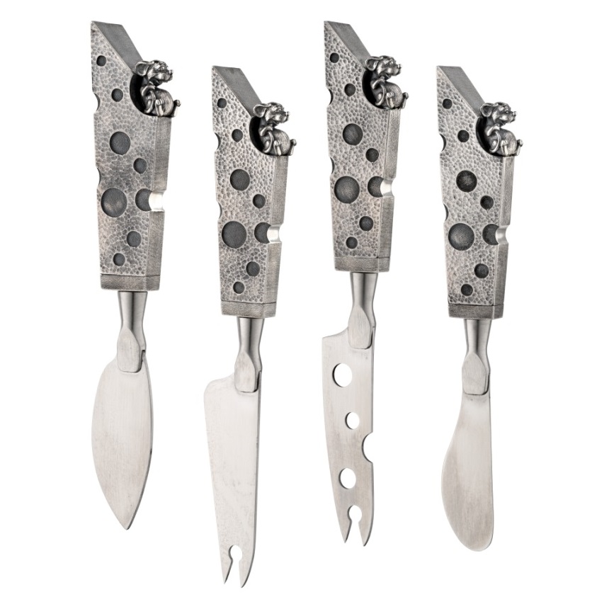 Набор серебряных ножей для сыра Мышиный пирФото 26256-01.jpg