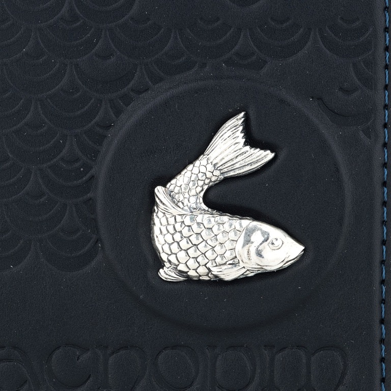Кожаная обложка для паспорта Рыбка