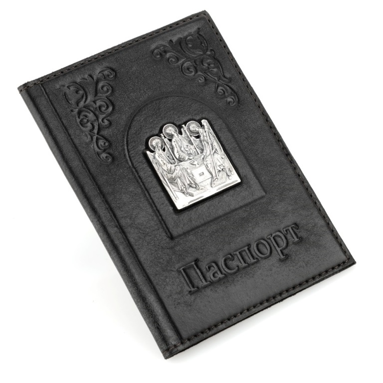 Кожаная обложка для паспорта Троица