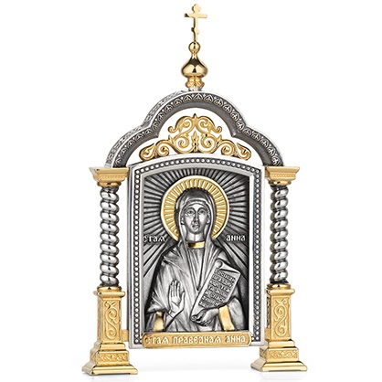 Серебряная парадная икона Святая Анна