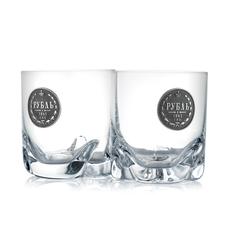 Набор стаканов с серебряной накладкой РублиФото 26476-01.jpg