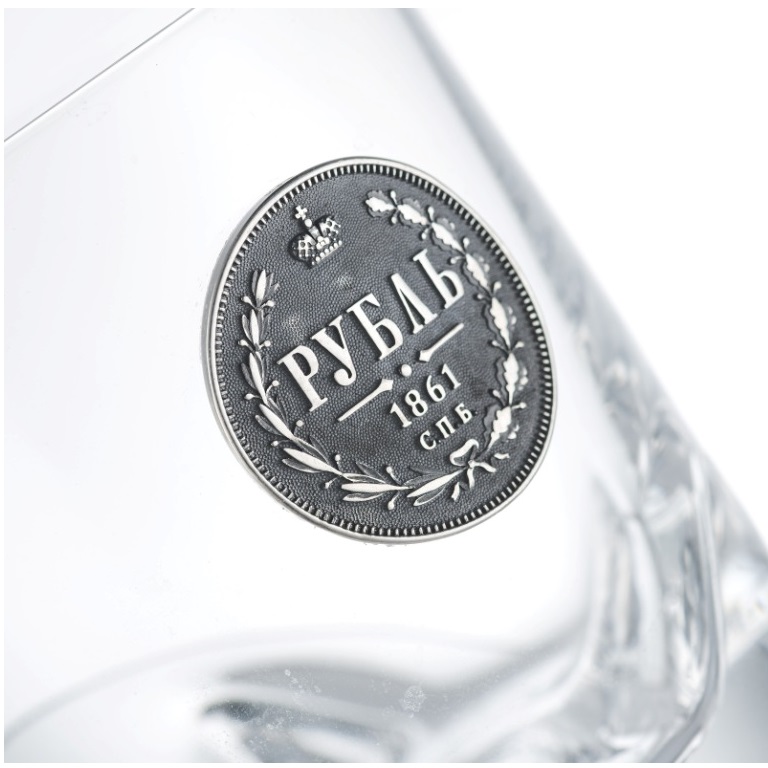 Набор стаканов с серебряной накладкой Рубли