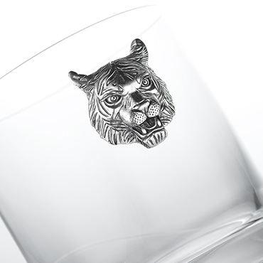 Набор стаканов с серебряной накладкой Тигр