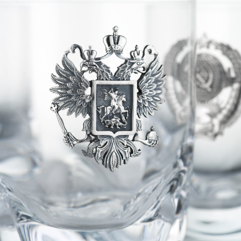 Набор стаканов для виски с серебряной накладкой ЭпохиФото 26484-03.jpg