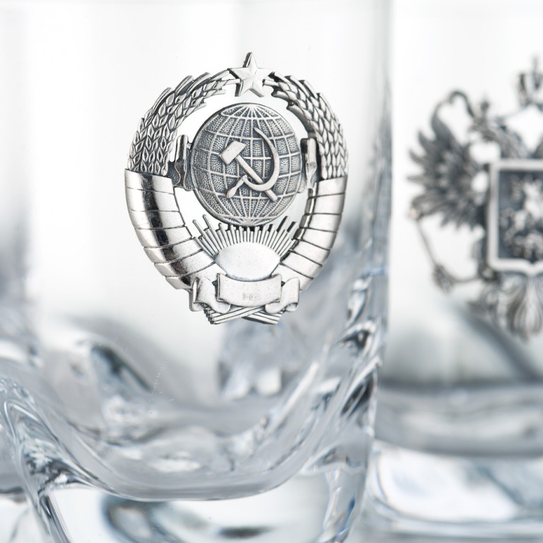 Набор стаканов для виски с серебряной накладкой ЭпохиФото 26484-04.jpg