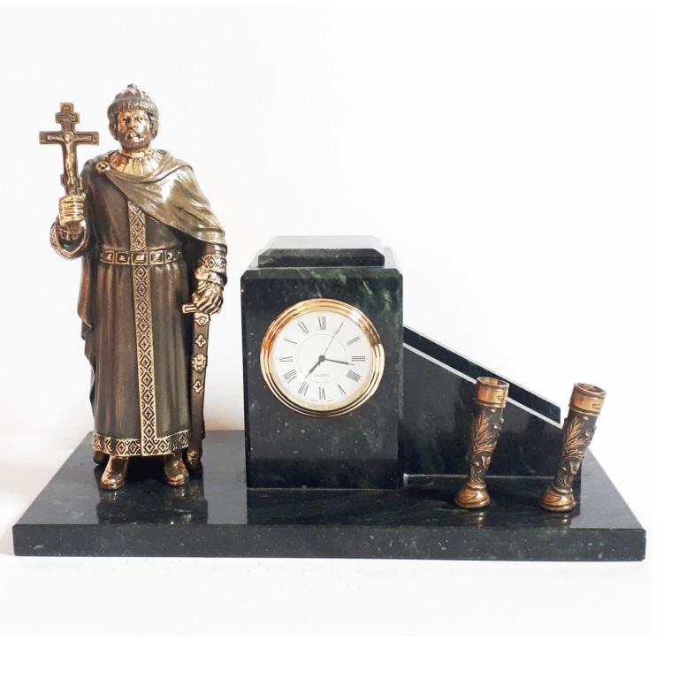 Бронзовый письменный прибор-часы Князь Владимир