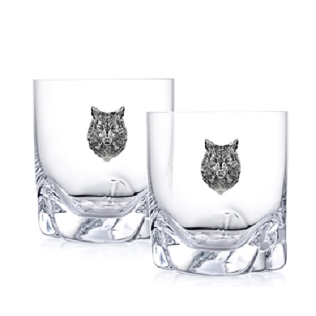 Набор стаканов с серебряной накладкой Волк