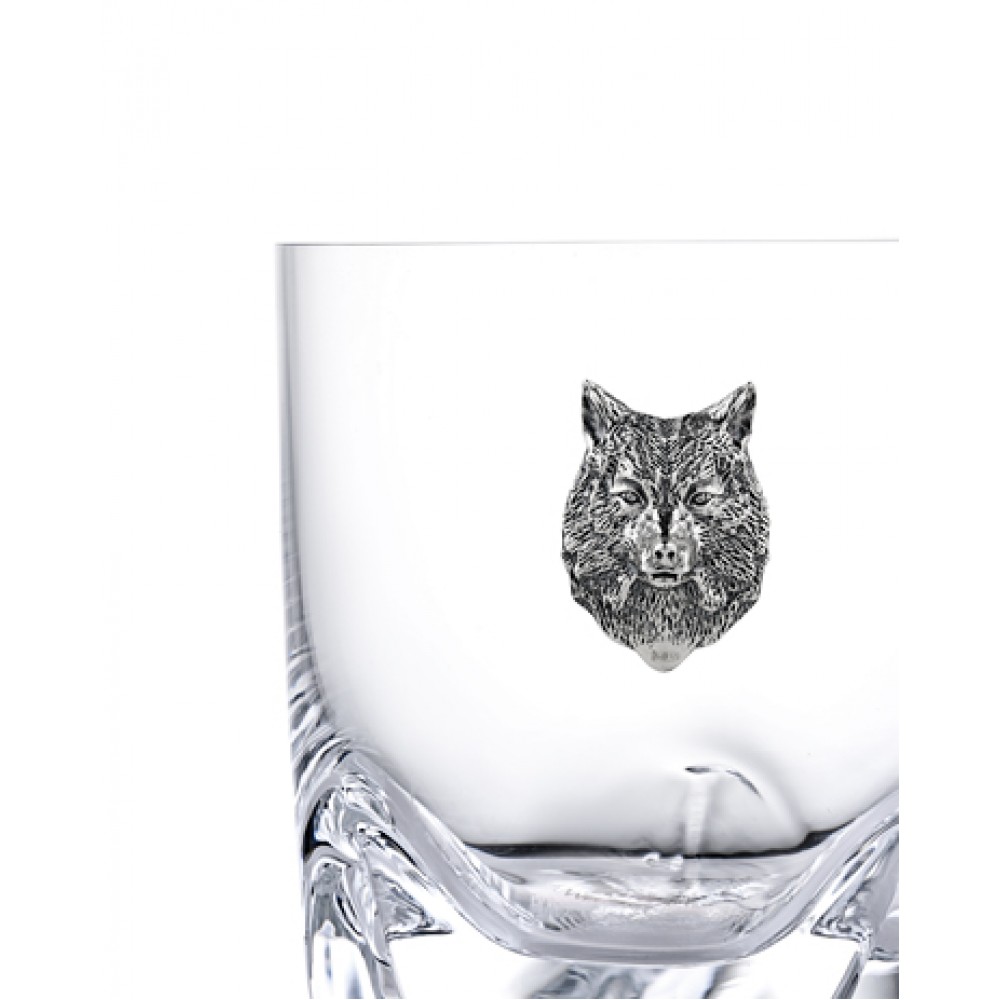 Набор стаканов с серебряной накладкой Волк