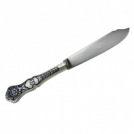Серебряный нож для рыбы Черневой рисунок