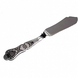 Серебряный нож для разделки рыбы Черневой рисунок