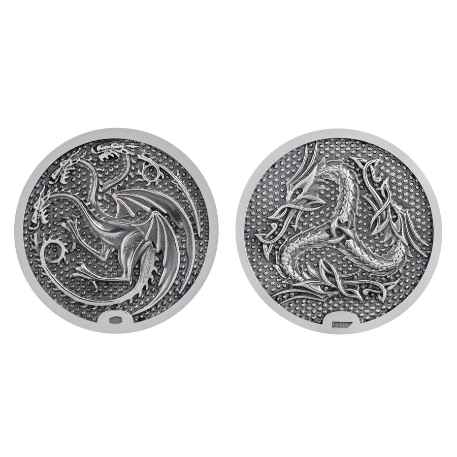 Серебряная монета Драконы