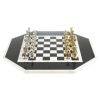 Шахматный стол "Атлас" мрамор, змеевик на металлической подставке
