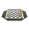 Шахматный стол "Дискобол" мрамор, змеевик на металлической подставкеФото 27692-03.jpg