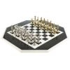 Шахматный стол "Дискобол" мрамор, змеевик на металлической подставкеФото 27692-04.jpg
