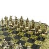 Шахматный стол "Рыцари крестоносцы" камень змеевикФото 27697-03.jpg