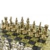 Шахматный стол "Средневековые рыцари" камень змеевикФото 27699-03.jpg