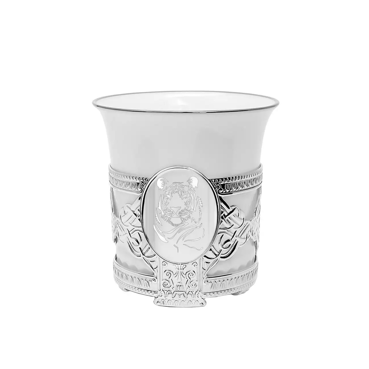 Серебряная кофейная чашка Августин - Октавиан с логотипом Тигр (снято с производства)