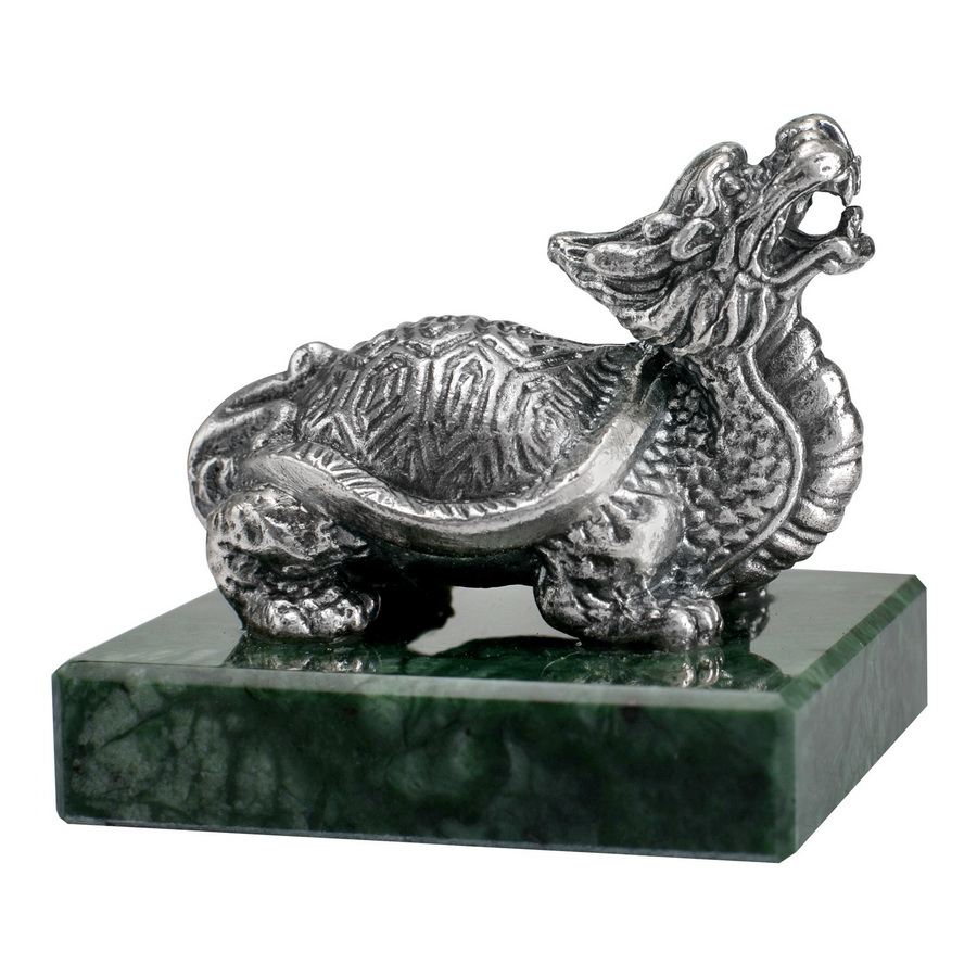 Серебряная статуэтка Дракон - Черепаха (Подарок на Год Дроакона)