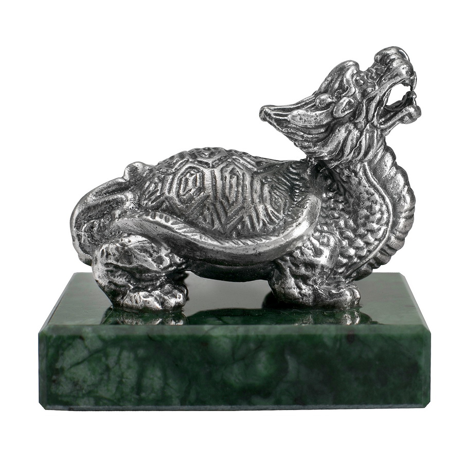 Серебряная статуэтка Дракон - Черепаха (Подарок на Год Дроакона)Фото 27710-02.jpg