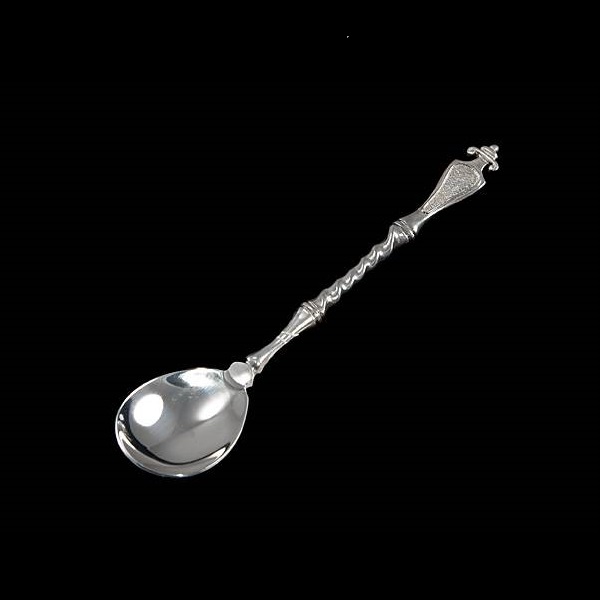 Серебряная чайная ложка Витая с чернением