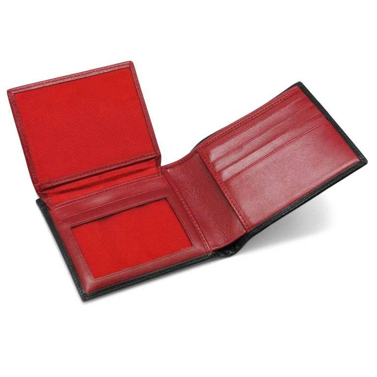 Черно-красное кожаное мужское портмоне 219-001 006