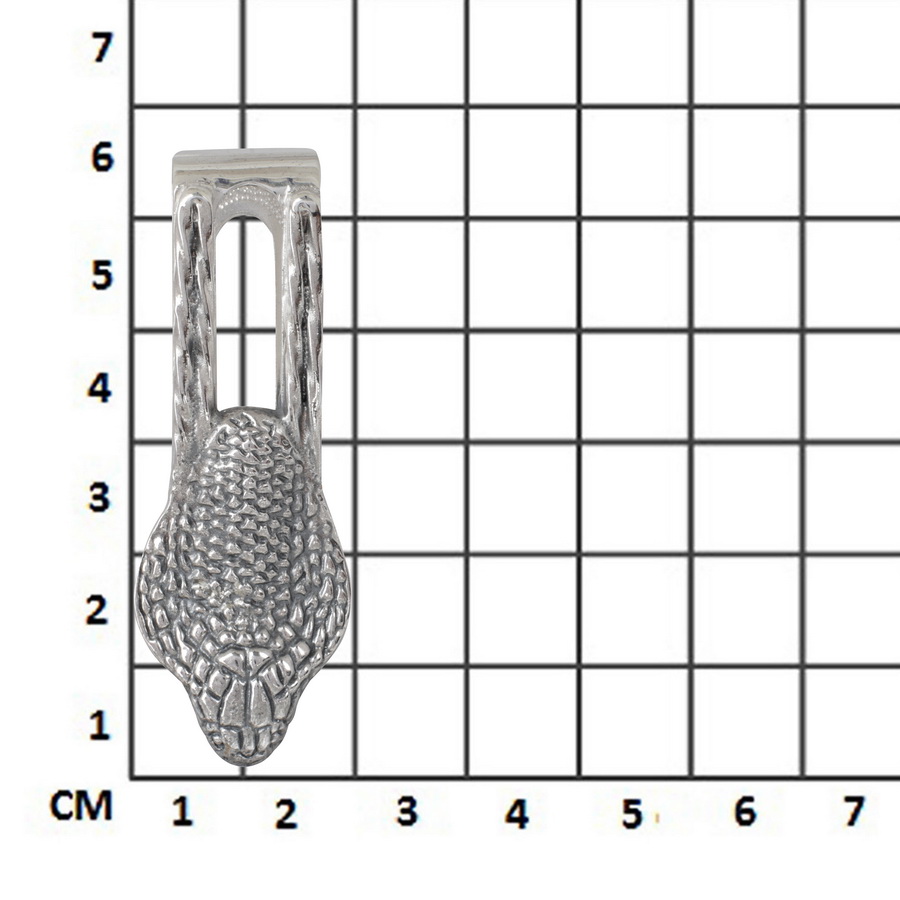 Серебряный зажим для денег Змея (Подарок на Год Змеи)Фото 28274-03.jpg