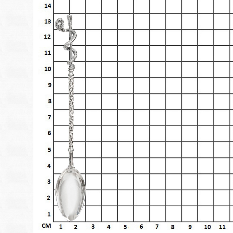 Cеребряная кофейная ложка Змея (Подарок на Год Змеи) 