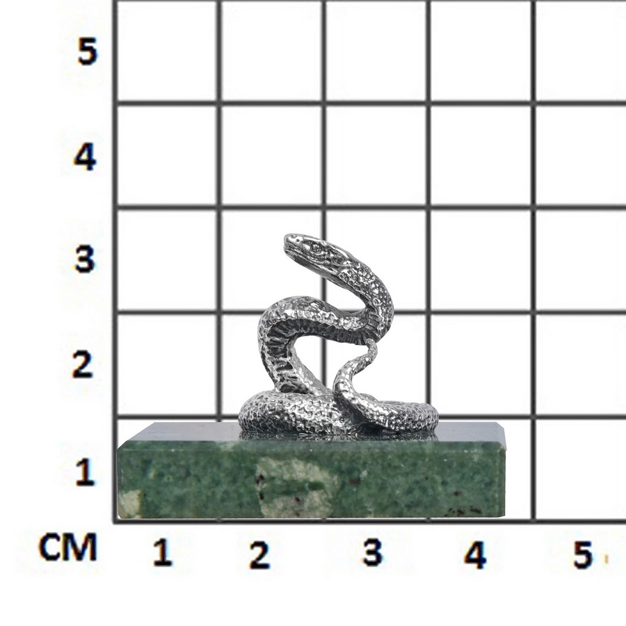 Серебряная статуэтка Змея (Подарок на Год Змеи)
