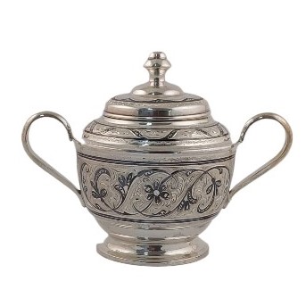 Серебряная сахарница Кубачинская