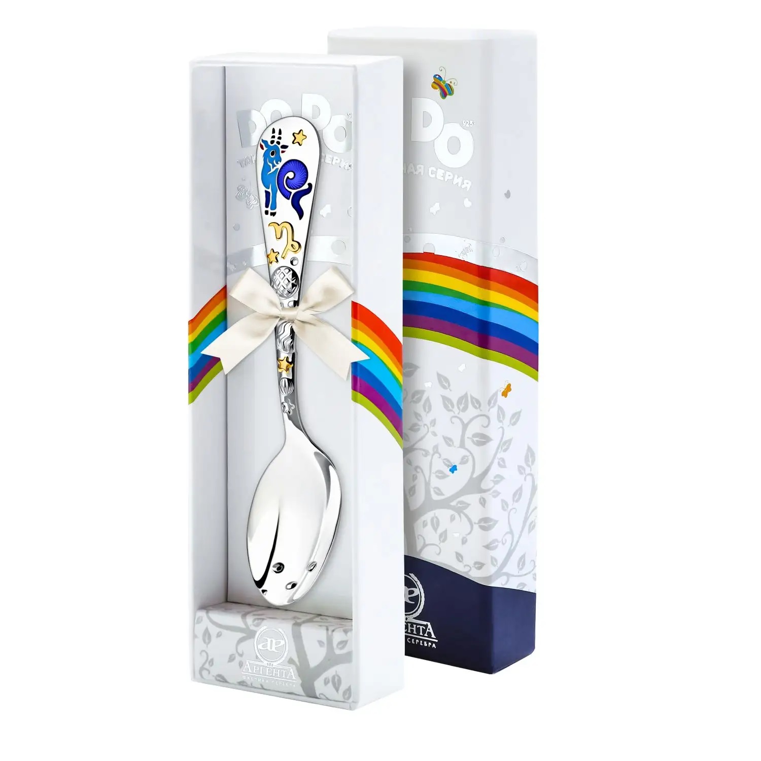 Серебряная детская ложка Козерог DoDo 