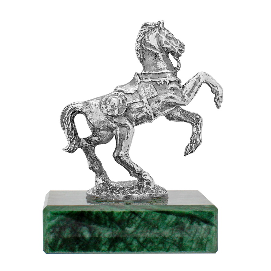 Серебряная статуэтка Лошадь № 4 на змеевике (Подарок на Год Лошади)Фото 28599-02.jpg