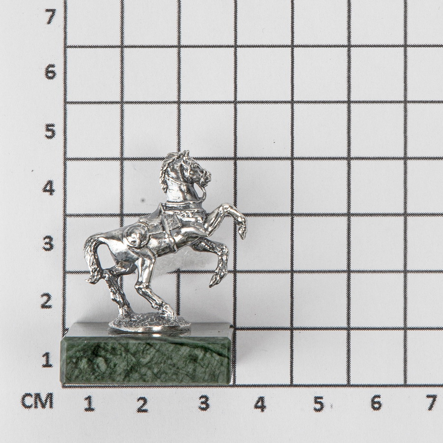 Серебряная статуэтка Лошадь № 4 на змеевике (Подарок на Год Лошади)Фото 28599-03.jpg