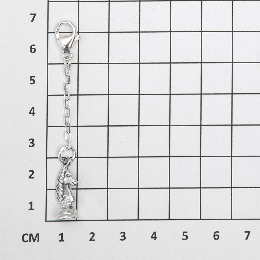 Серебряный брелок Шахматный конь (Подарок на Год Лошади)Фото 28636-02.jpg