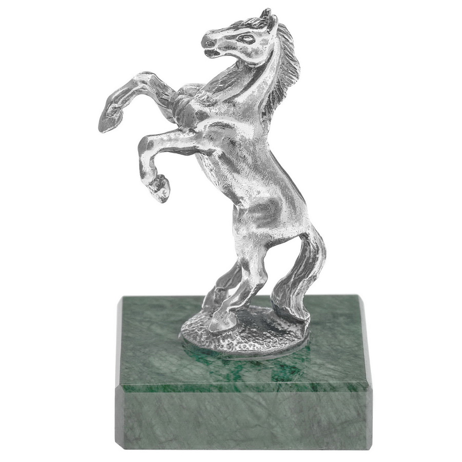 Серебряная статуэтка Лошадь на дыбах на подставке (Подарок на Год Лошади)Фото 28640-02.jpg