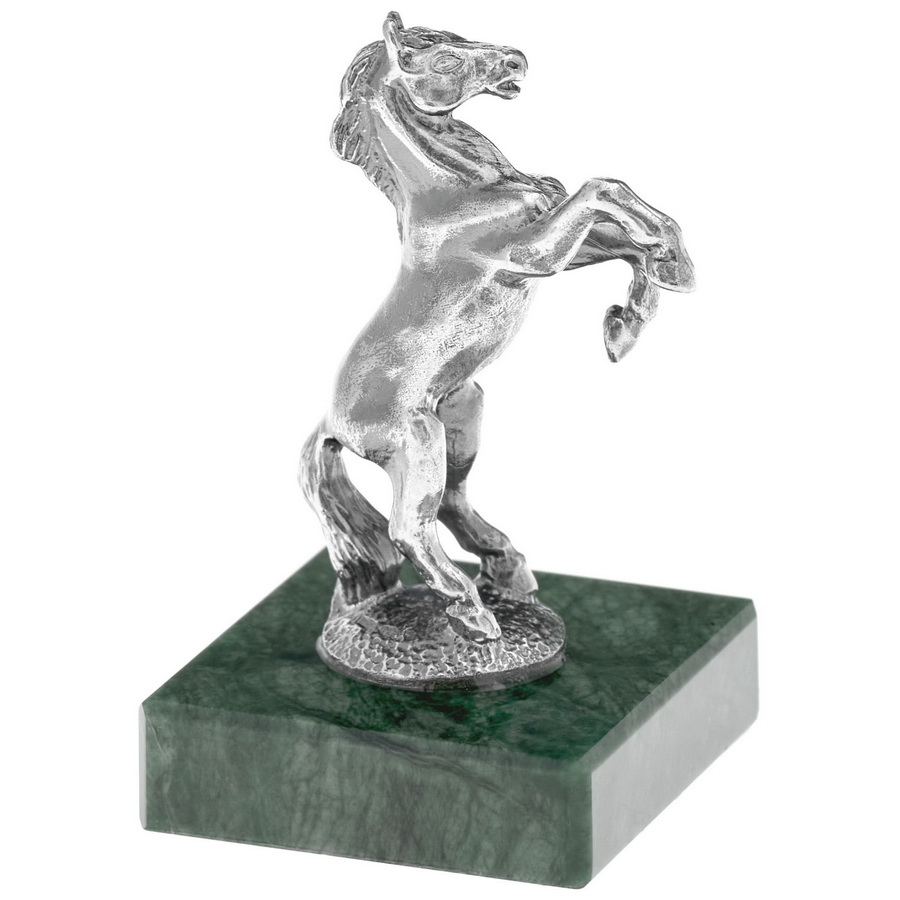Серебряная статуэтка Лошадь на дыбах на подставке (Подарок на Год Лошади)Фото 28640-03.jpg