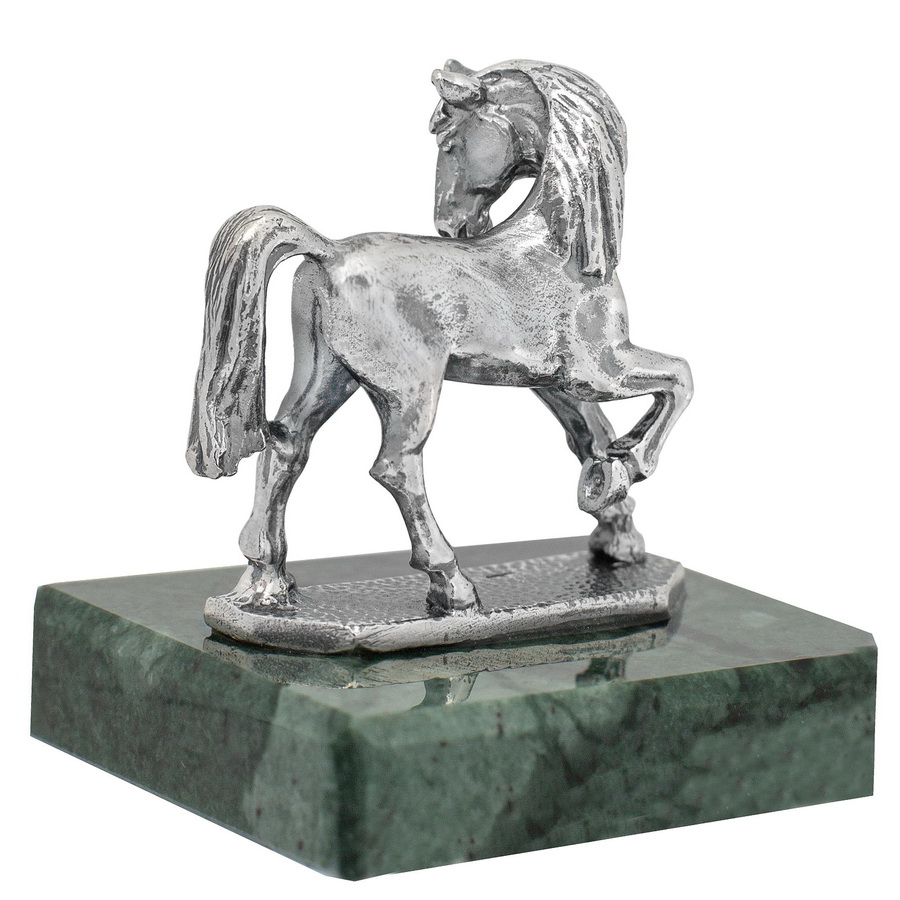Серебряная статуэтка Лошадь на подставке (Подарок на Год Лошади)Фото 28641-02.jpg