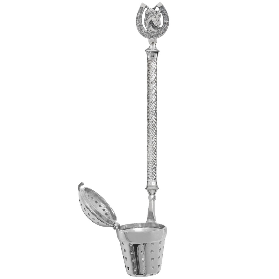 Серебряная ложка для заварки Подкова с лошадью (Подарок на Год Лошади)Фото 28649-02.jpg