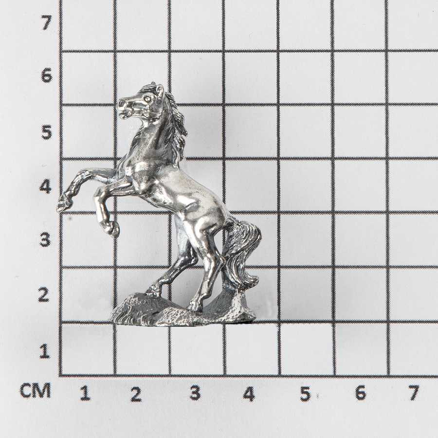 Серебряная статуэтка Лошадь большая на траве (Подарок на Год Лошади)Фото 28658-03.jpg